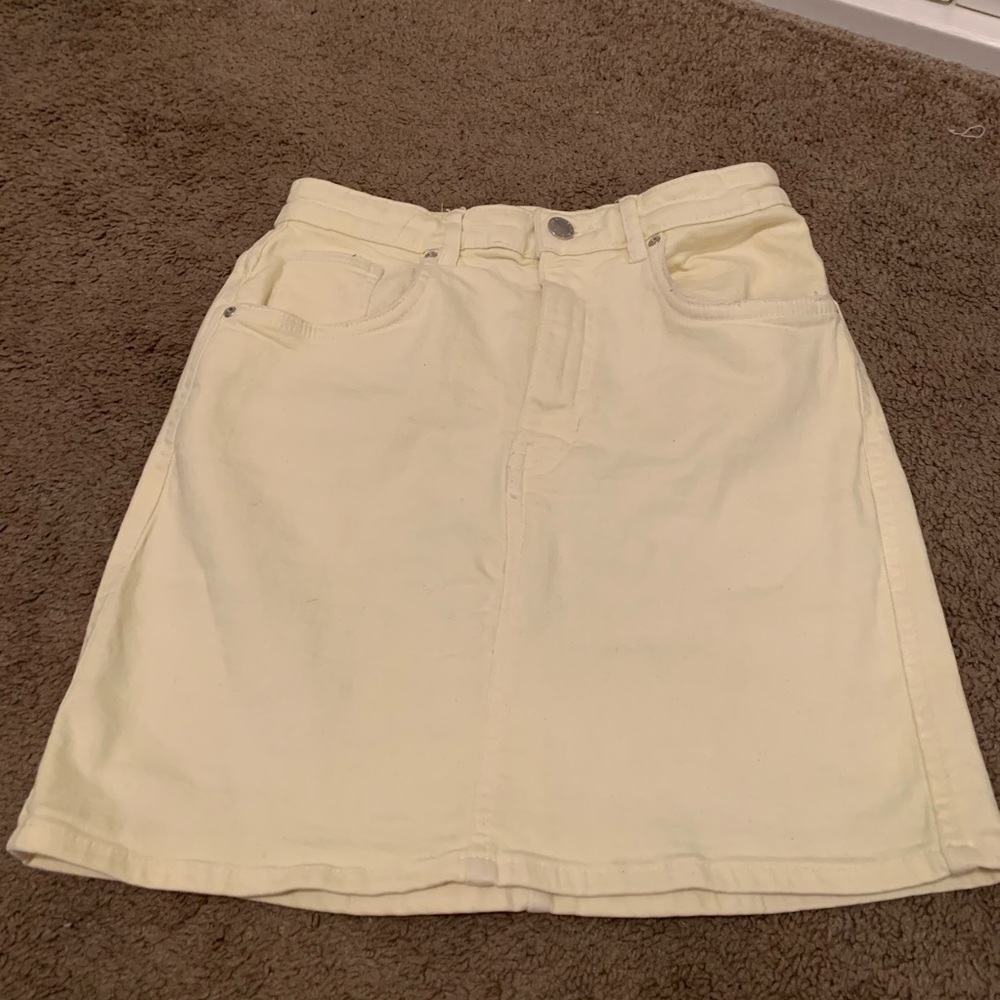 Zara Bright Yellow Jean Skirt